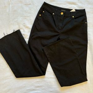 Escada‎ Black Wide Leg raw hem gold accents EU 34/US 2